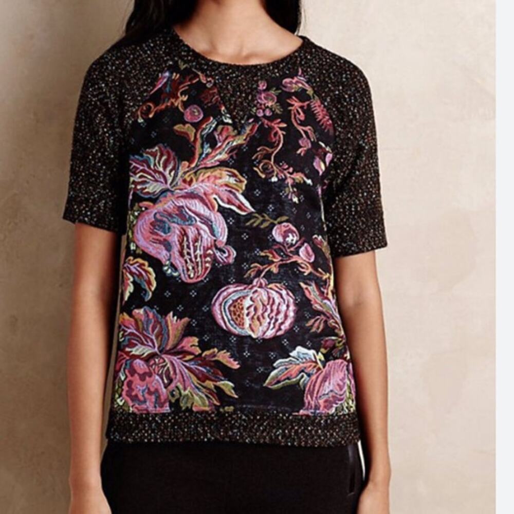 Anthropologie T Shirt Paisley Speckled James Coviello Shirt XS